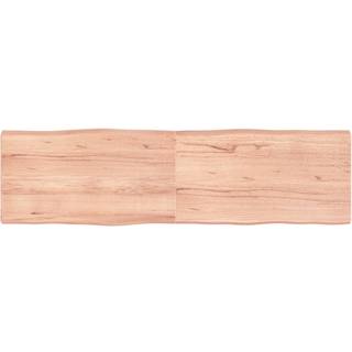 bordplade 180x50x(2-6) cm naturlig kant behandlet træ lysebrun