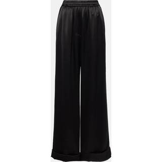 Dolce&Gabbana High-rise silk-blend wide-leg pants - black - XS