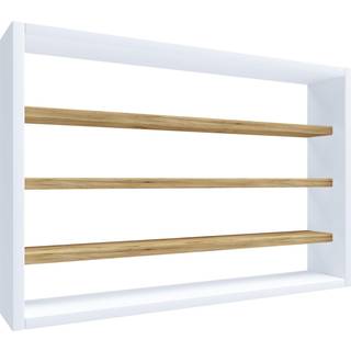 Esaldi hylder, reoler køkken 60 cm 4 hylder hvid, eg dekor.