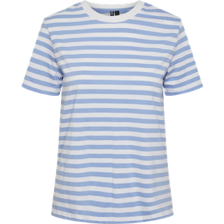 Pieces - Pcria Ss Tee Stripes - T-shirts til damer - Hydrangea - XS