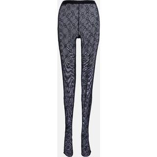 Marine Serre Moonogram flocked mesh tights - black - S