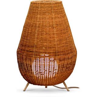 Dæmpbar gulvlampe i rattan IP65 med fjernbetjening - Saona