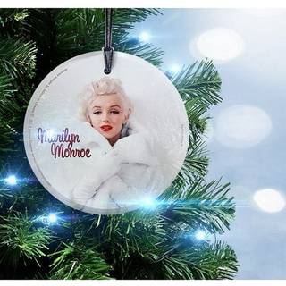 Marilyn Monroe - White Fur - 3,5 Starfire -tryk h?ngende glasprint tilbeh?r - Let fangst h?ngende tilbeh?r - Ideel til gave og indsamling