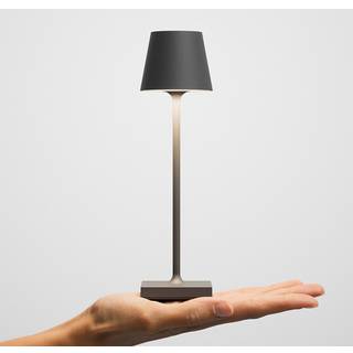 Nuindie pocket LED genopladelig bordlampe, grafit, IP54, dæmpbar