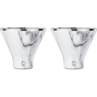 Snowfox Elegance Collection Isoleret rustfrit st?l Martini og Margarita Cocktail Glass S?t med 2 marmor C60012-26 8 Fluid ounces