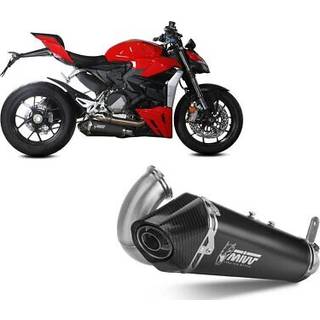 MIVV Delta Race-udstødningssystem med EG-BE Kulstof, sort, rustfrit stål