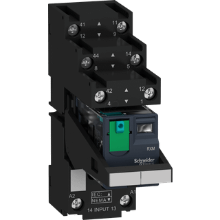 Rxm Relæ M/Sokkel+Led+Test 2C/O 24Vdc Schneider Electric