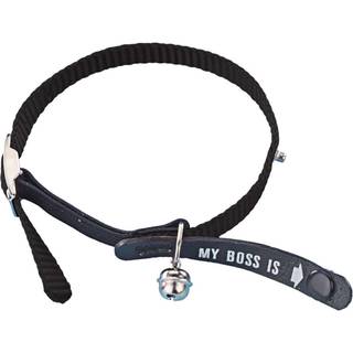 Kattehalsbånd m/adresse - Black - 20x6x1 cm