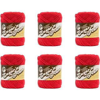 Lily Sugarn Cream Red Yarn - 6 Pack of 71G25oz - Bomuld - 4 Medium (Worsted) - 120 yards - Knittingcrochet