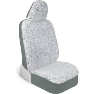 Carbella Plush Sherpa Fleece Car Seat Cover 1 Piece Gray Seat Cover til biler med bl?d polstret touch Cute Automotive Interior Protector til last