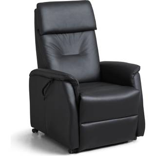 Alexander læder lænestol m. indbygget skammel og løftefunktion