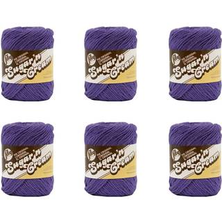 Lily Sugarn Cream Yarn 6 Pack Grape 6 Count