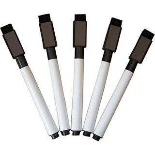 Fin tip tør slet sorte markører med magnetisk hætte og viskelæder perfekt til tør sletningsplader og tavler pakning på 5