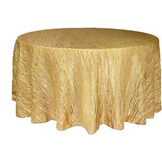 Din stol d?kker - 120 tommer rund crinkle taffeta duge - guld knust skinnende spisebord klud til bryllupsfest f?dselsdag baby brude brusebad