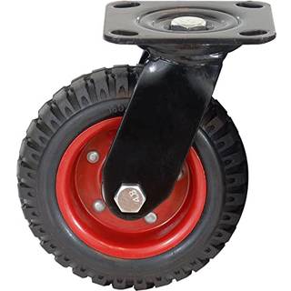 Powertec 6 tommer hjulhjul tunge drejelige plade hjul med gummiknobby slidbane til arbejdsbænk dolly vogn trolley vogn og kyllinge coop store gum