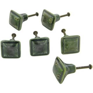 Dritz Home 47038A Keramisk nødsknap Square Knob Pine Green (6-delt)