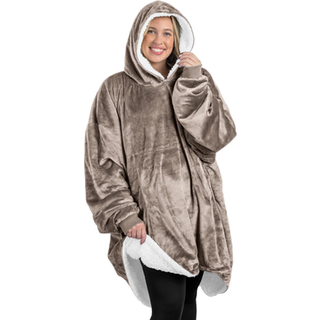 Bare hjemme -sherpa fleece b?rbart t?ppe - overdimensioneret b?rbar t?ppe h?ttetr?je - ungdomsst?rrelse - varm & hyggelig - bl?dt t?ppe - behagel