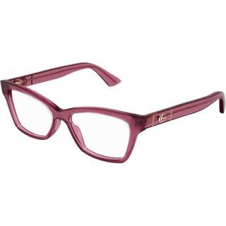 Gucci Kvinde GG0634O 010 Optiske stel Injiceret Bordeaux Transparent Cat Eye
