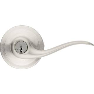 Kwikset Tustin Entry Door Handle med l?s og n?gle Sikker n?glet reversibel h?ndtag Udvendigt til hovedindgang og sovev?relser Satin Nikkel Pick R