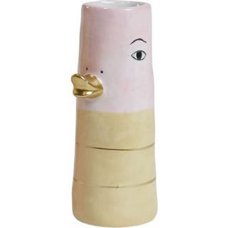 Vase and 10 cm lyserød & lysegul -Med prikker