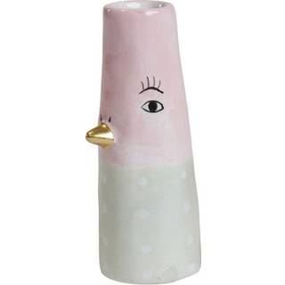 Vase and 10 cm lyserød -Med striber