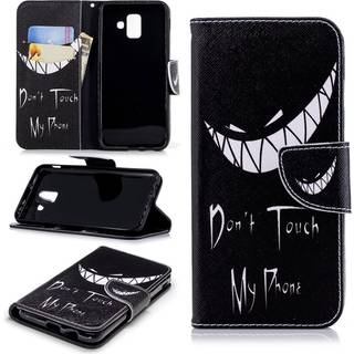 Samsung Galaxy A6 pattern printing leather flip case - Angry Face