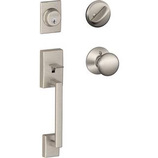 Schlage F60 CEN 619 Century Single Cylinder Håndteret og Plymouth Knob Satin Nickel