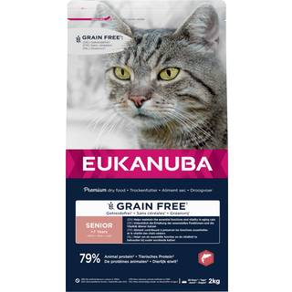 Eukanuba Kornfri Tørfoder m. laks til Senior Katte, 2kg