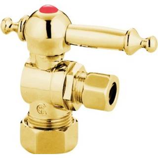 Kingston Brass CC53302TL 5/8 """" O.D. Komprimering 3/8 """" O.D. Komprimeringsvinkelafbrydelsesventil poleret messing
