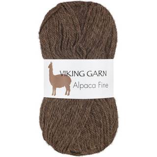 Viking Alpaca Fine 608 Brun Indhold: 85% alpaca, 15% højlandsuld Vægt/længde: 50 g. = ca. 166 meter Anbefalede pinde: 3 mm Strikkefasthed: 10 x 10 cm = 28 m Vask: Uldvask ved 30 ℃.