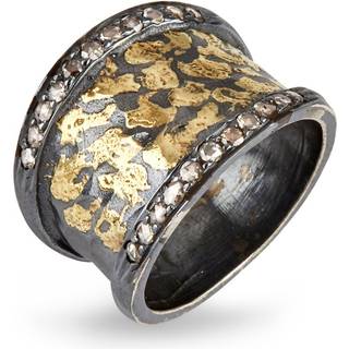 Soho Comfort Sterling Sølv Ring fra By Birdie med 14 Karat Guld