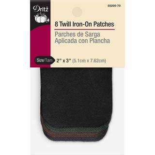 Dritz Twill 2 x 3-tommer 8 t?ller Assorterede Iron-on Patches Dark Colours