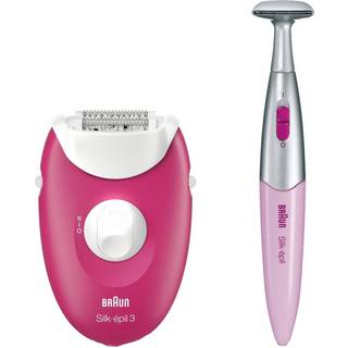 BRAUN Hindbærpink/hvid Epilator 3-420