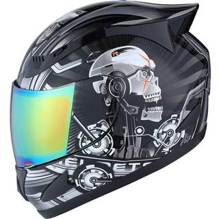 1storm motorcykel cykel fuld ansigt hjelm mekaniker kranium - tonet visir sort