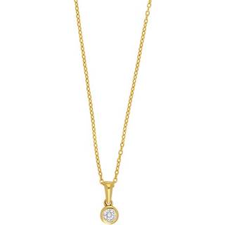 Siersbøl 14kt. guldvedhæng med5mm cubic zirkonia i rørfatning inkl. forg