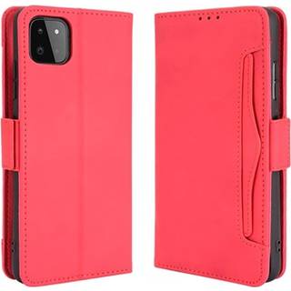 Samsung Galaxy A22 5G, Galaxy F42 5G Pung Cover med Kortholder - Rød