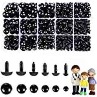700 PCS Sikkerheds?jne til Amigurumi med skiver 6-14mm plasth?klet sikkerheds?jne Sorte sikkerheds?jne til h?klet udstoppede dyr DIY Halloween-de