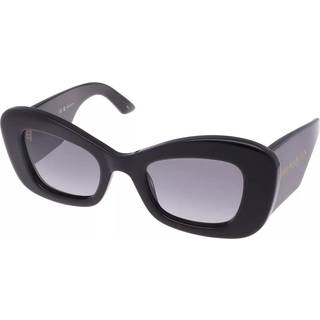 Alexander McQueen Kvinde AM0434S 001 Solbriller Acetat Sort Grå Cat Eye Skygge