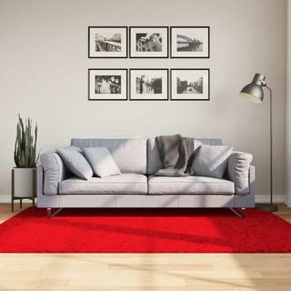 gulvtæppe HUARTE 140x200 cm kort luv og vaskbart rød