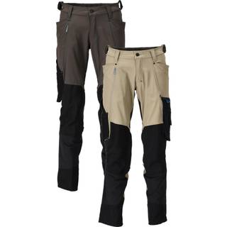 MASCOT® Bukser med knælommer Lys Kaki/Sort 23179-311-5509 82C49