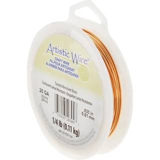 Kunstnerisk ledning 20 gauge plades resistent messing h?ndv?rk smykker indpakning ledning guld farve 78 ft