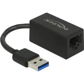 Delock USB-A 3.2 Gen1 Ethernet adapter - 10/100/1000 Mbps - Sort