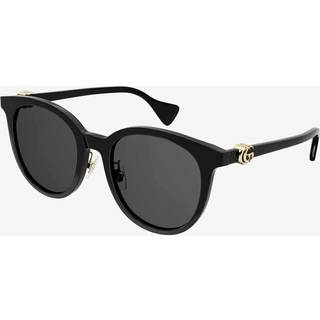 Gucci Kvinde GG1073SK 001 Solbriller Acetat Sort Grå Rund Normal