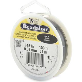 Beadalon 19 Strand rustfrit st?l Bead String Wire.015 in / 0,38 mm sort 100 ft / 31 m