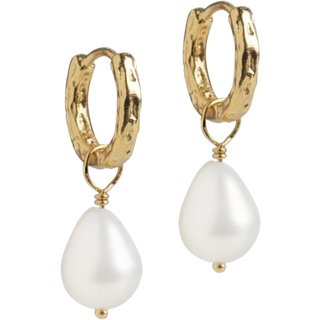 Enamel - Significant Pearls hoops i forgyldt sølv