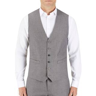 Skopes Skopes Light Grey Harcourt Single Breasted Tweed Effect Suit Waistcoat
