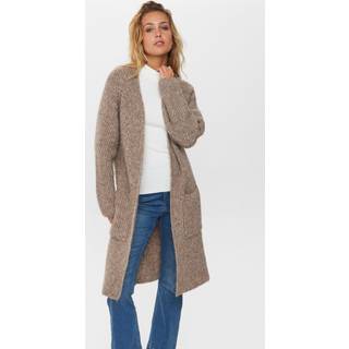 NÜMPH - NUZINDI LONG CARDIGAN - Fossil Melange - L - Brun - Knit