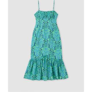 Rixo Sorcha printed cotton midi dress - blue - XL