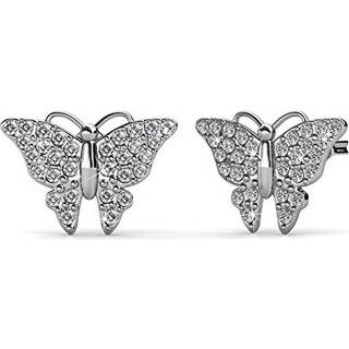 Cate & Chloe Everlee Spirited White Gold Butterfly Øreringe 18K Goldbelagte studs med krystaller sommerfuglstudørering sæt med bane stenkrystalle