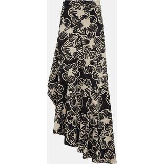 Max Mara Asymmetric printed maxi skirt - black - XXS